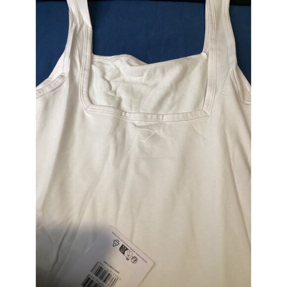 Gymshark Womens Cotton Tong  Bodysuit S Muscle Fit White NWT Square Neck - Picture 4 of 8